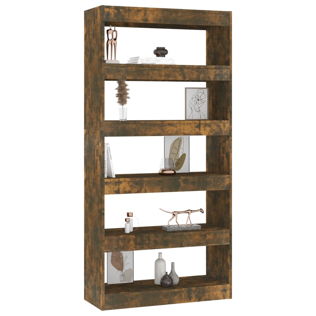 Boekenkast/kamerscherm 80x30x166 cm spaanplaat gerookt eiken is nu te koop bij PeponiXL, paradijselijk wonen!