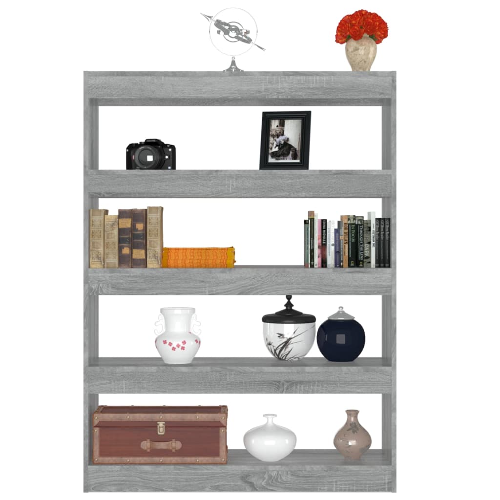Boekenkast/kamerscherm 100x30x135 cm grijs sonoma eikenkleurig is nu te koop bij PeponiXL, paradijselijk wonen!