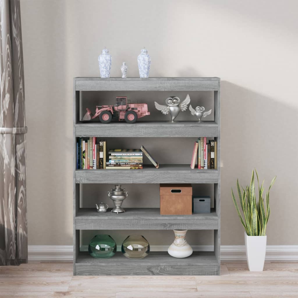 Boekenkast/kamerscherm 100x30x135 cm grijs sonoma eikenkleurig is nu te koop bij PeponiXL, paradijselijk wonen!