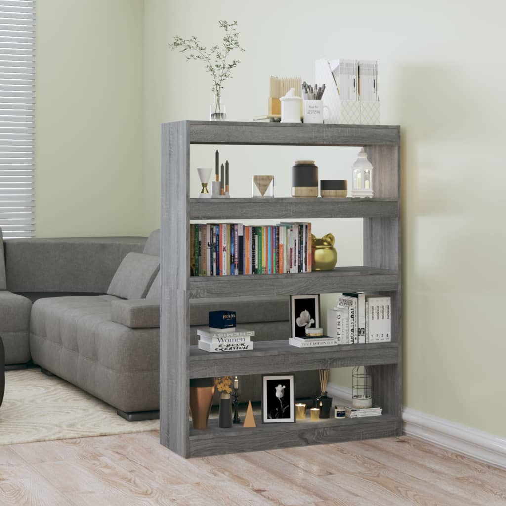 Boekenkast/kamerscherm 100x30x135 cm grijs sonoma eikenkleurig is nu te koop bij PeponiXL, paradijselijk wonen!