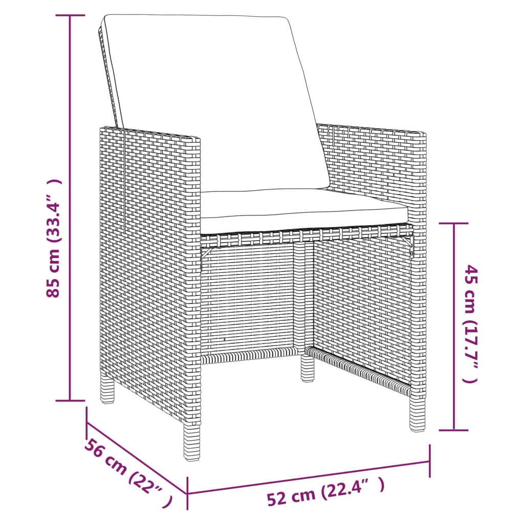 5-delige Tuinset met kussens poly rattan zwart is nu te koop bij PeponiXL, paradijselijk wonen!