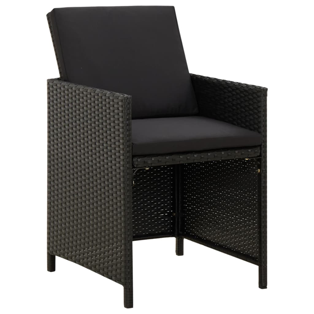5-delige Tuinset met kussens poly rattan zwart is nu te koop bij PeponiXL, paradijselijk wonen!