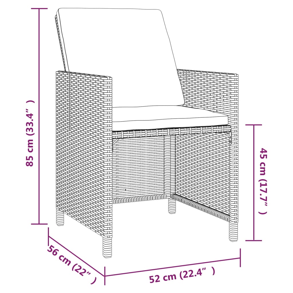 9-delige Tuinset met kussens poly rattan zwart is nu te koop bij PeponiXL, paradijselijk wonen!