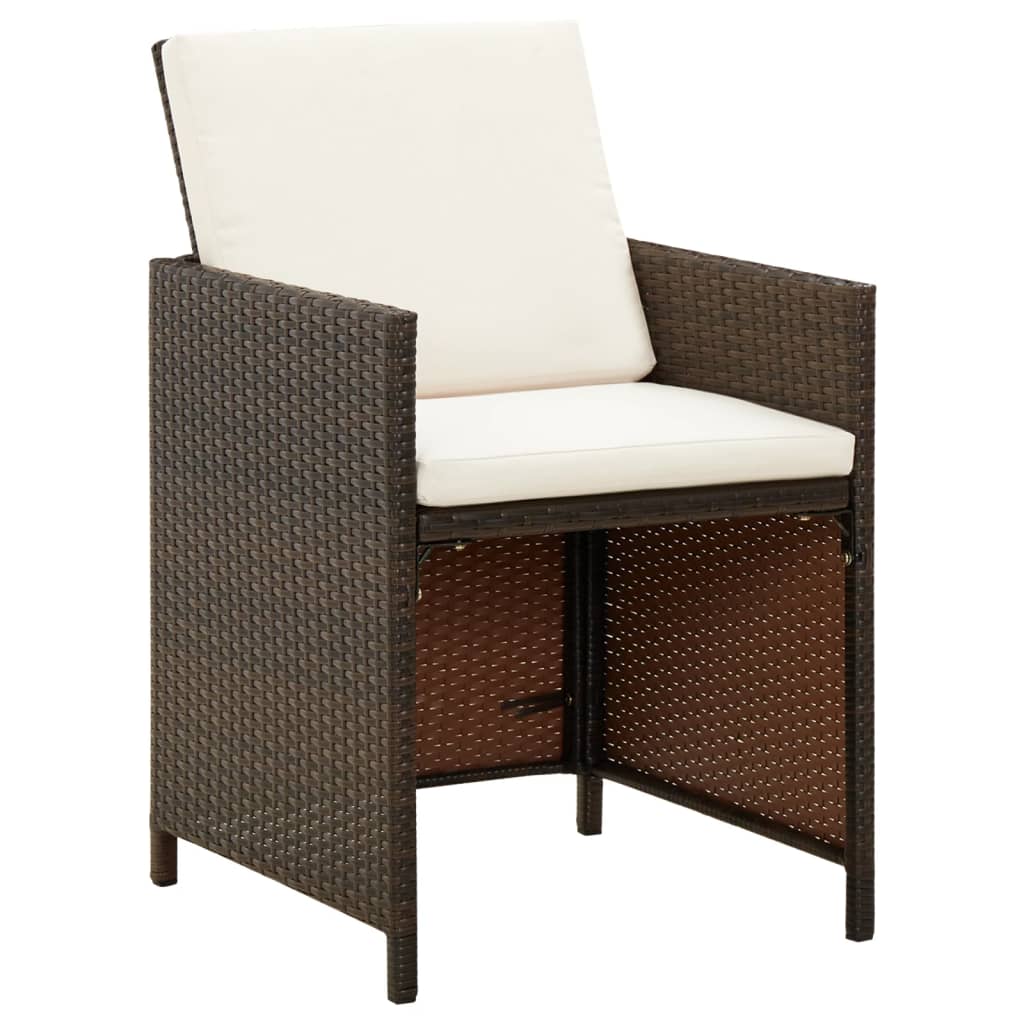 9-delige Tuinset met kussens poly rattan bruin is nu te koop bij PeponiXL, paradijselijk wonen!
