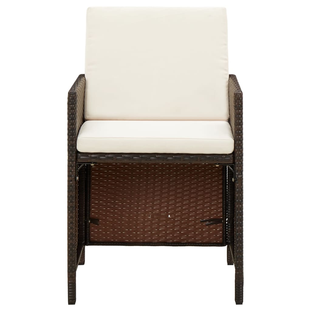 9-delige Tuinset met kussens poly rattan bruin is nu te koop bij PeponiXL, paradijselijk wonen!