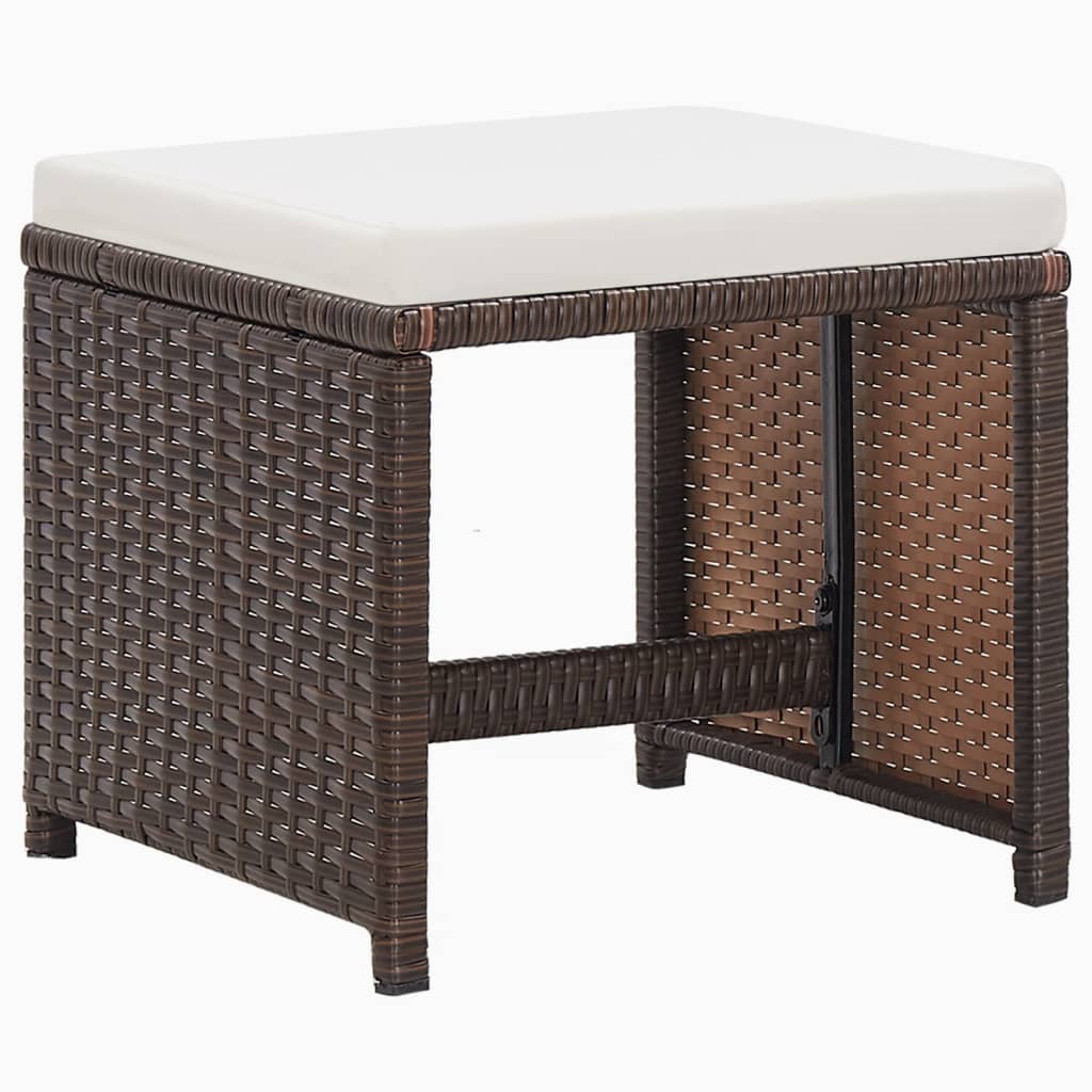 9-delige Tuinset met kussens poly rattan bruin is nu te koop bij PeponiXL, paradijselijk wonen!