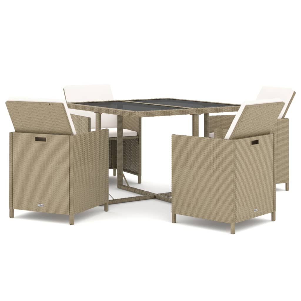 5-delige Tuinset met kussens poly rattan beige is nu te koop bij PeponiXL, paradijselijk wonen!