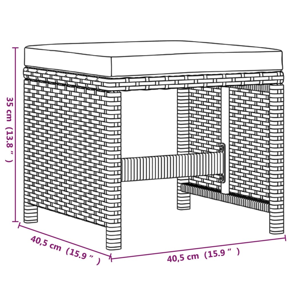 9-delige Tuinset met kussens poly rattan zwart is nu te koop bij PeponiXL, paradijselijk wonen!