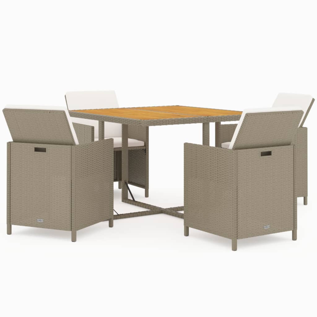 5-delige Tuinset met kussens poly rattan beige is nu te koop bij PeponiXL, paradijselijk wonen!