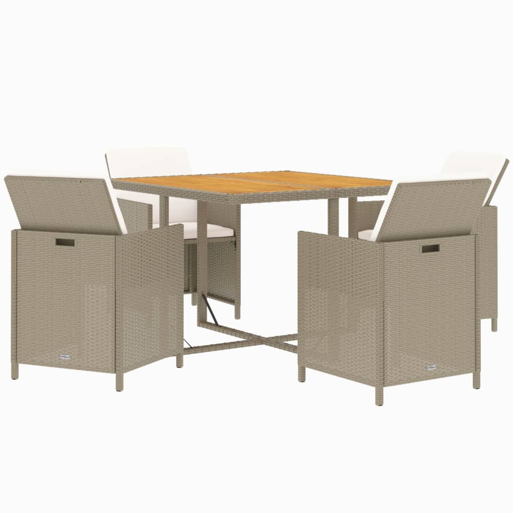 5-delige Tuinset met kussens poly rattan beige is nu te koop bij PeponiXL, paradijselijk wonen!