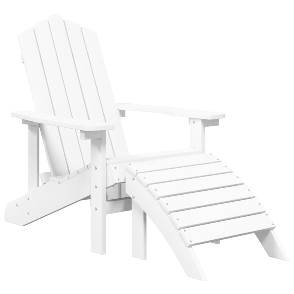 Tuinstoelen Adirondack met voetenbank en tafel HDPE wit is nu te koop bij PeponiXL, paradijselijk wonen!