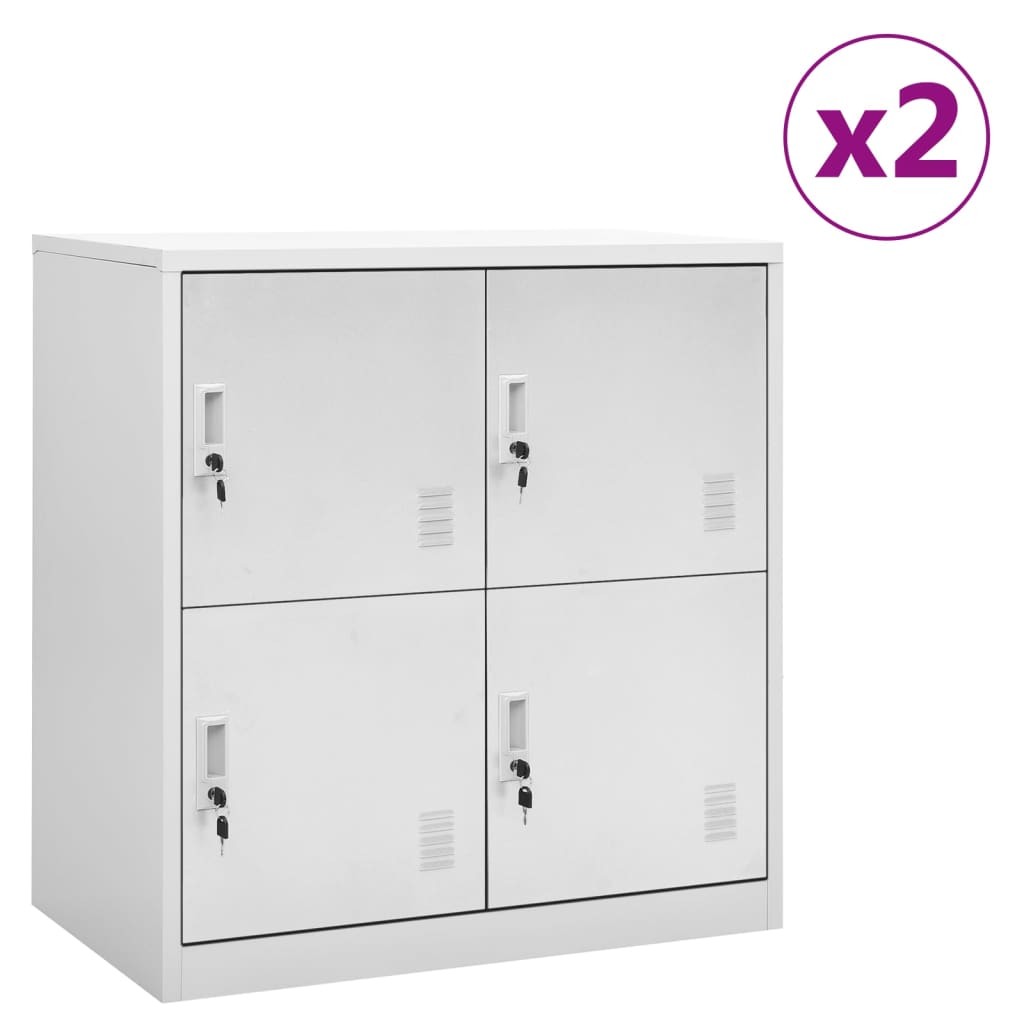 Lockerkasten 2 st 90x45x92,5 cm staal lichtgrijs is nu te koop bij PeponiXL, paradijselijk wonen!