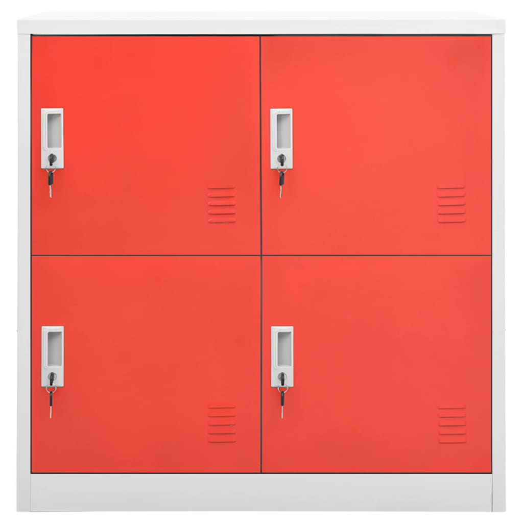 Lockerkasten 2 st 90x45x92,5 cm staal lichtgrijs en rood is nu te koop bij PeponiXL, paradijselijk wonen!