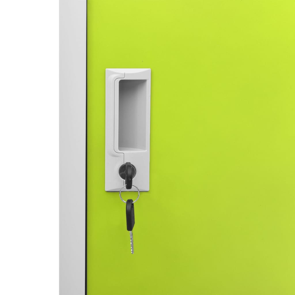 Lockerkasten 2 st 90x45x92,5 cm staal lichtgrijs en groen is nu te koop bij PeponiXL, paradijselijk wonen!