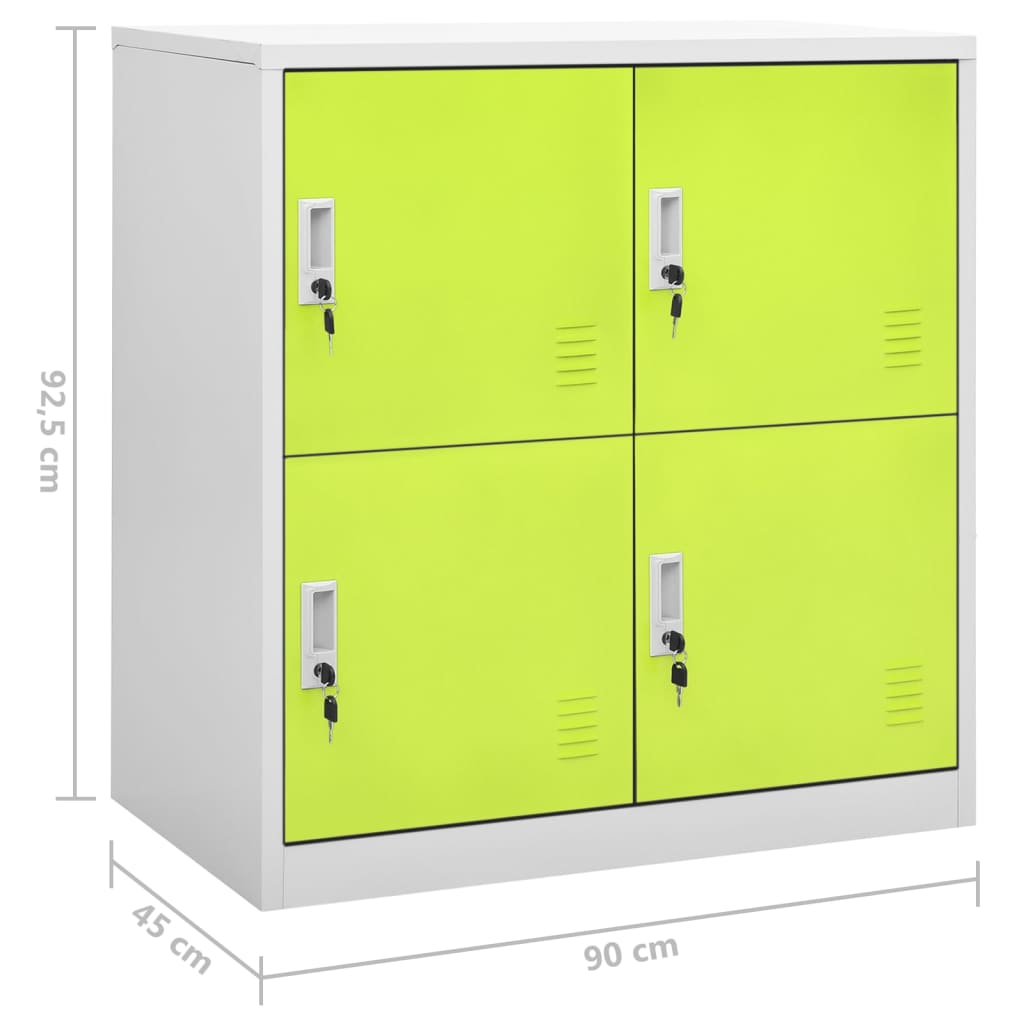 Lockerkasten 2 st 90x45x92,5 cm staal lichtgrijs en groen is nu te koop bij PeponiXL, paradijselijk wonen!