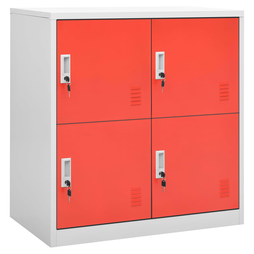 Lockerkasten 5 st 90x45x92,5 cm staal lichtgrijs en rood is nu te koop bij PeponiXL, paradijselijk wonen!