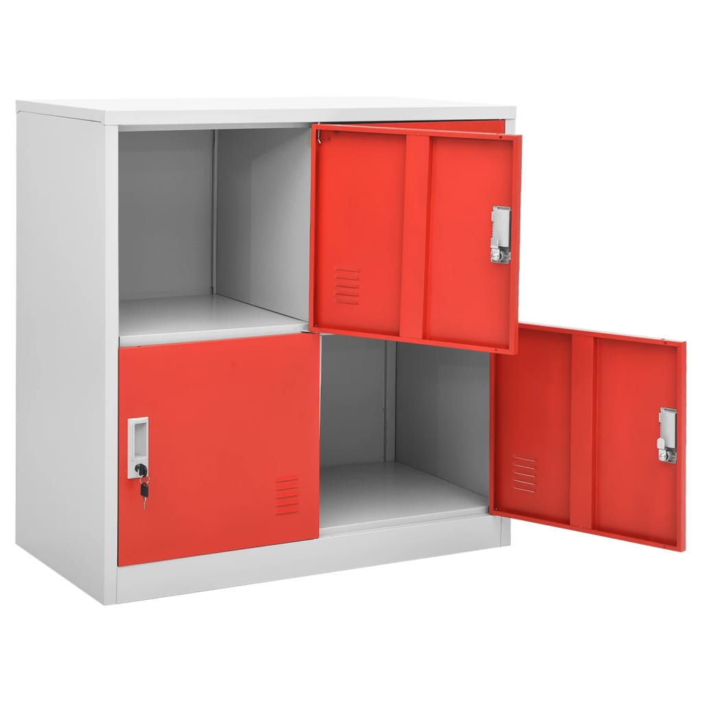 Lockerkasten 5 st 90x45x92,5 cm staal lichtgrijs en rood is nu te koop bij PeponiXL, paradijselijk wonen!