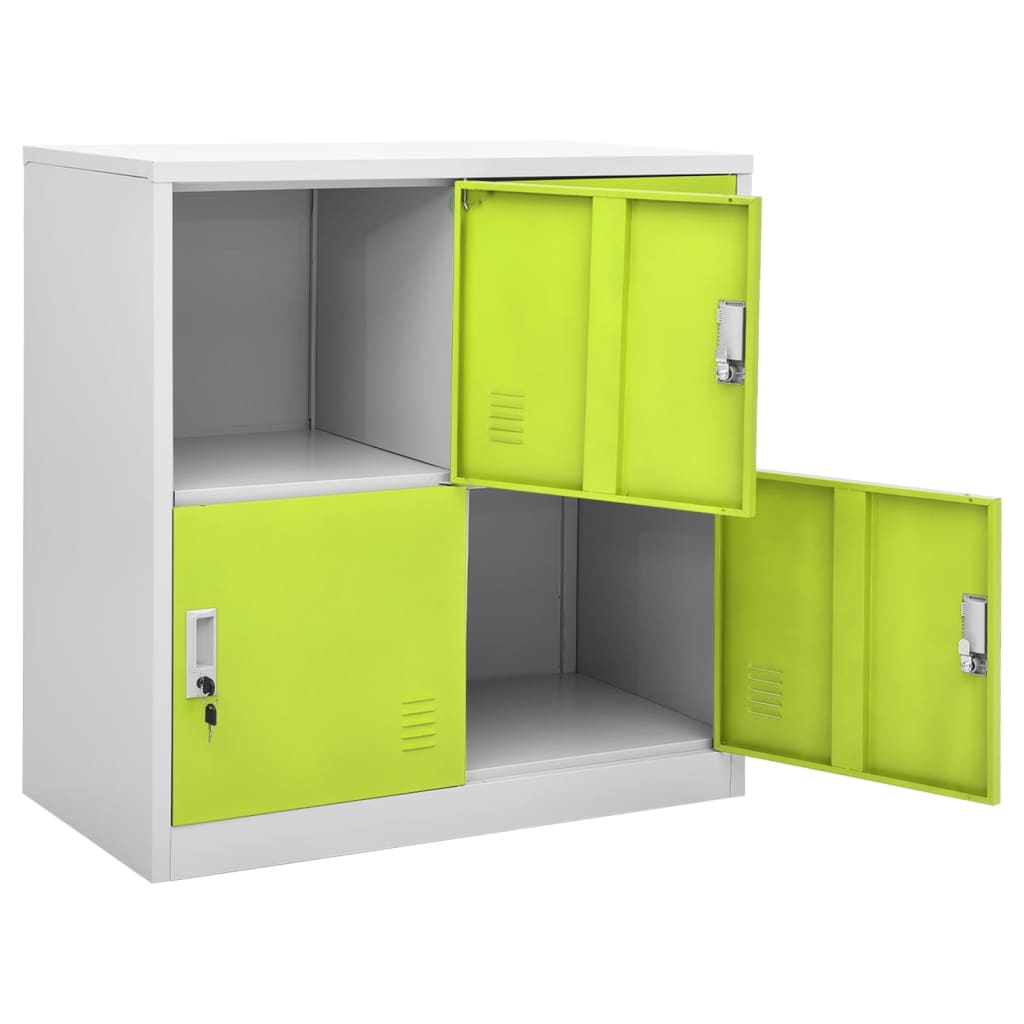 Lockerkasten 5 st 90x45x92,5 cm staal lichtgrijs en groen is nu te koop bij PeponiXL, paradijselijk wonen!