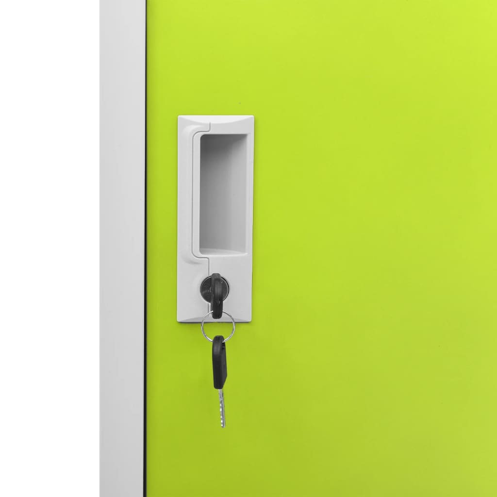 Lockerkasten 5 st 90x45x92,5 cm staal lichtgrijs en groen is nu te koop bij PeponiXL, paradijselijk wonen!