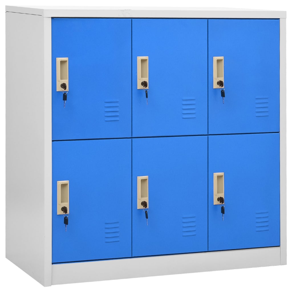 Lockerkasten 2 st 90x45x92,5 cm staal lichtgrijs en blauw is nu te koop bij PeponiXL, paradijselijk wonen!
