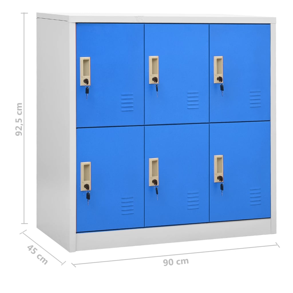 Lockerkasten 2 st 90x45x92,5 cm staal lichtgrijs en blauw is nu te koop bij PeponiXL, paradijselijk wonen!