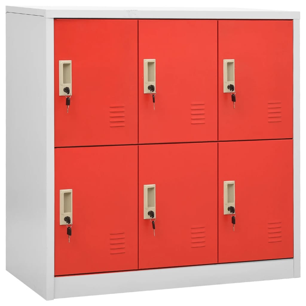 Lockerkasten 2 st 90x45x92,5 cm staal lichtgrijs en rood is nu te koop bij PeponiXL, paradijselijk wonen!