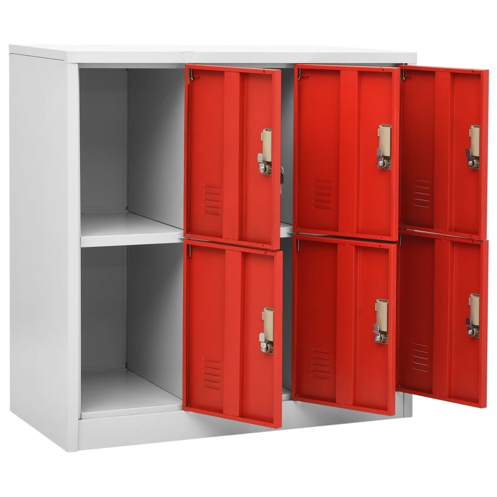 Lockerkasten 2 st 90x45x92,5 cm staal lichtgrijs en rood is nu te koop bij PeponiXL, paradijselijk wonen!