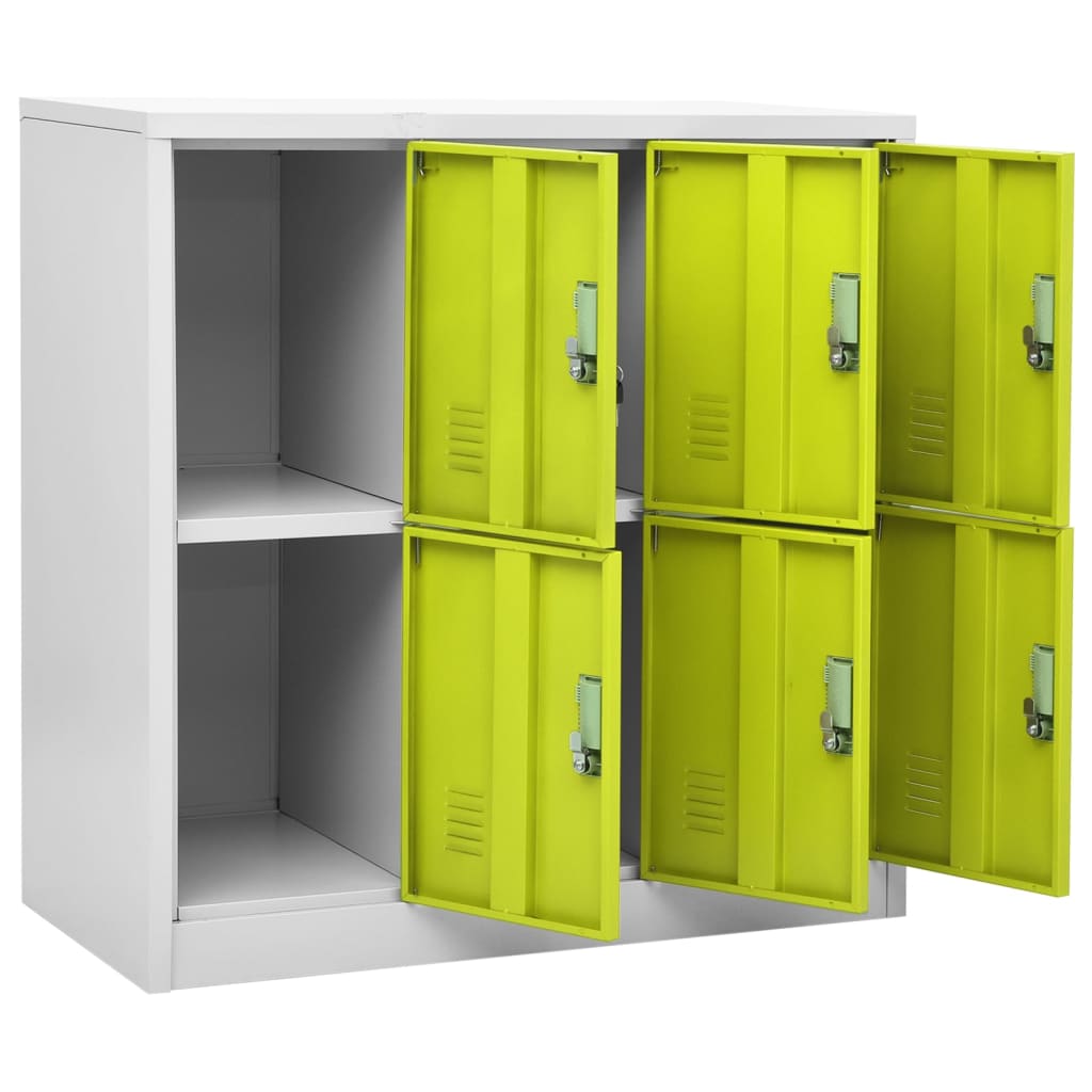 Lockerkasten 2 st 90x45x92,5 cm staal lichtgrijs en groen is nu te koop bij PeponiXL, paradijselijk wonen!