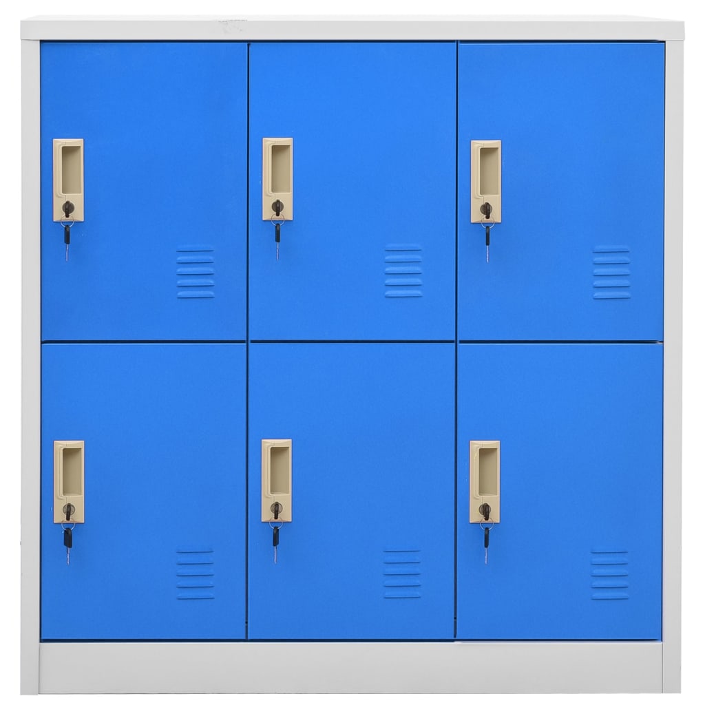 Lockerkasten 5 st 90x45x92,5 cm staal lichtgrijs en blauw is nu te koop bij PeponiXL, paradijselijk wonen!