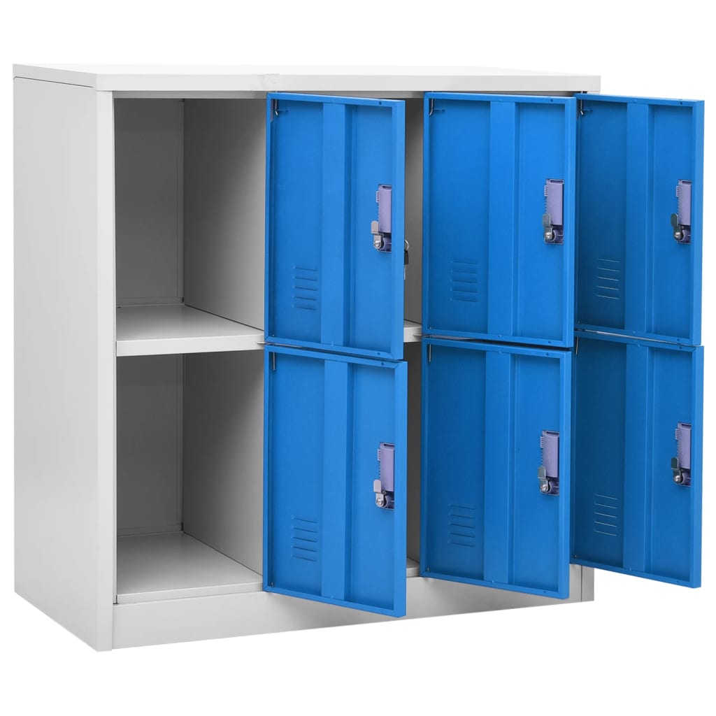 Lockerkasten 5 st 90x45x92,5 cm staal lichtgrijs en blauw is nu te koop bij PeponiXL, paradijselijk wonen!
