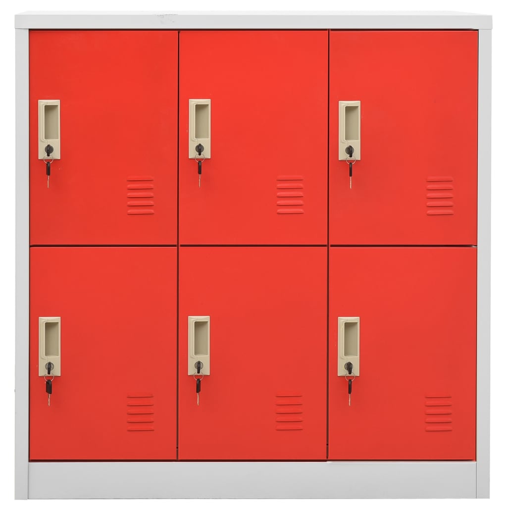 Lockerkasten 5 st 90x45x92,5 cm staal lichtgrijs en rood is nu te koop bij PeponiXL, paradijselijk wonen!