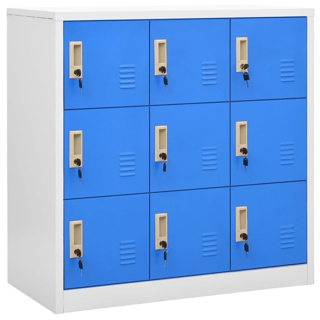 Lockerkasten 2 st 90x45x92,5 cm staal lichtgrijs en blauw is nu te koop bij PeponiXL, paradijselijk wonen!