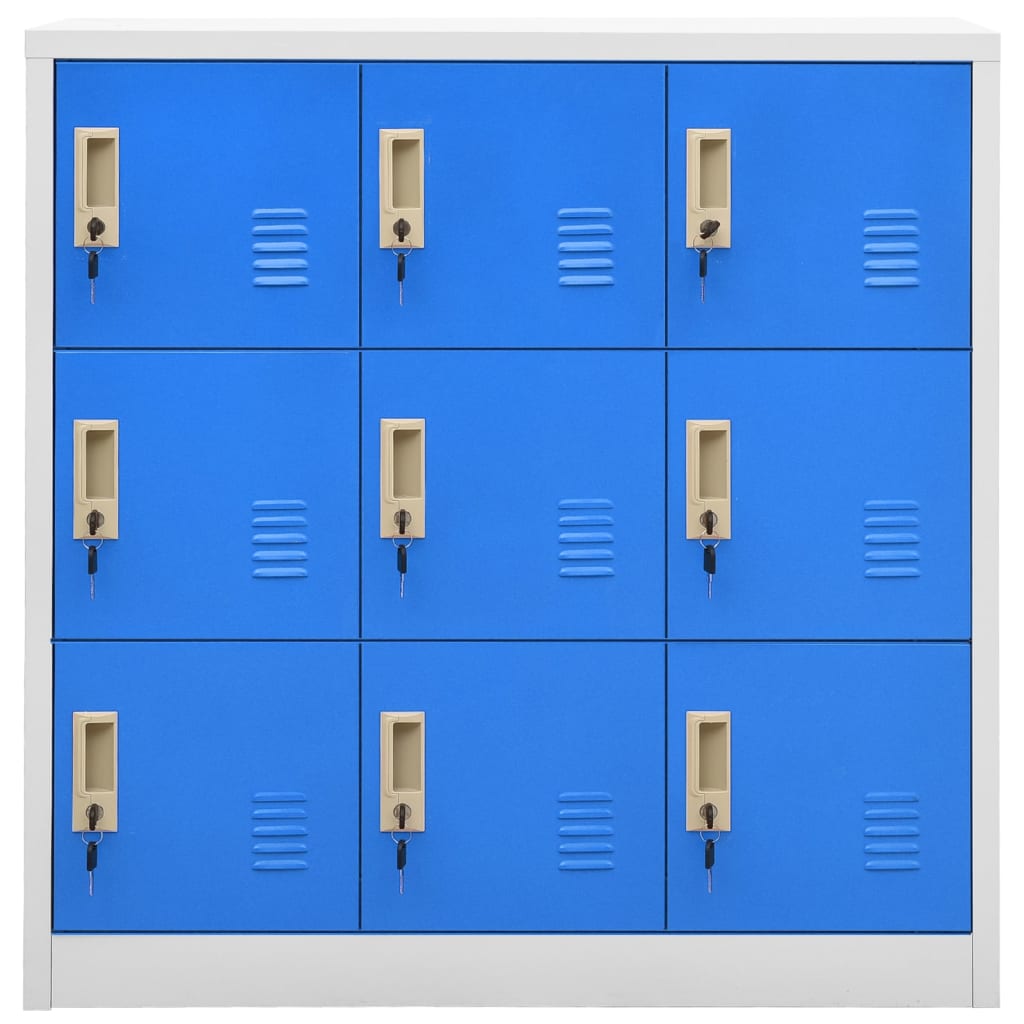 Lockerkasten 2 st 90x45x92,5 cm staal lichtgrijs en blauw is nu te koop bij PeponiXL, paradijselijk wonen!