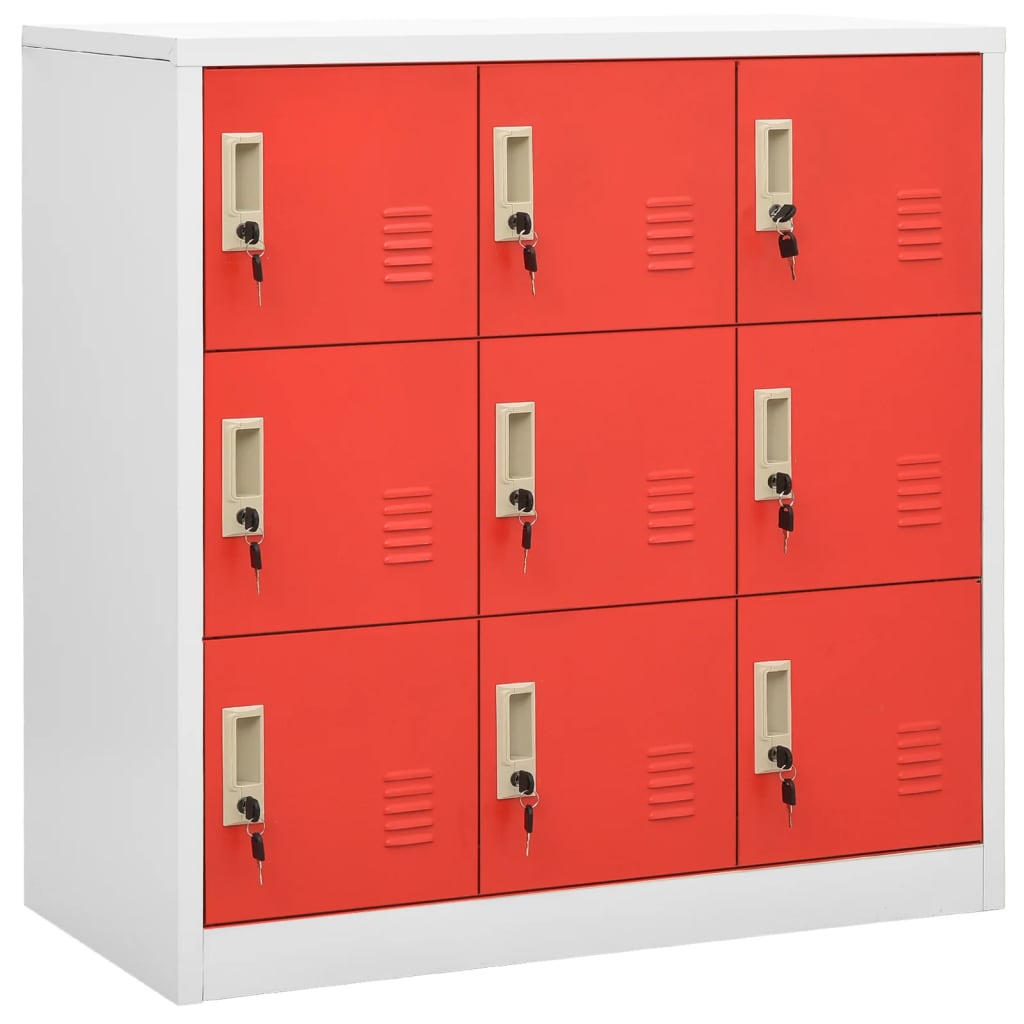 Lockerkasten 2 st 90x45x92,5 cm staal lichtgrijs en rood is nu te koop bij PeponiXL, paradijselijk wonen!
