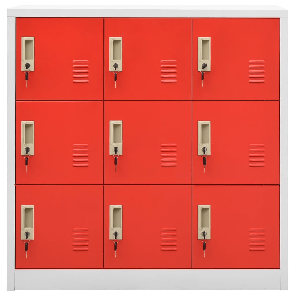 Lockerkasten 2 st 90x45x92,5 cm staal lichtgrijs en rood is nu te koop bij PeponiXL, paradijselijk wonen!