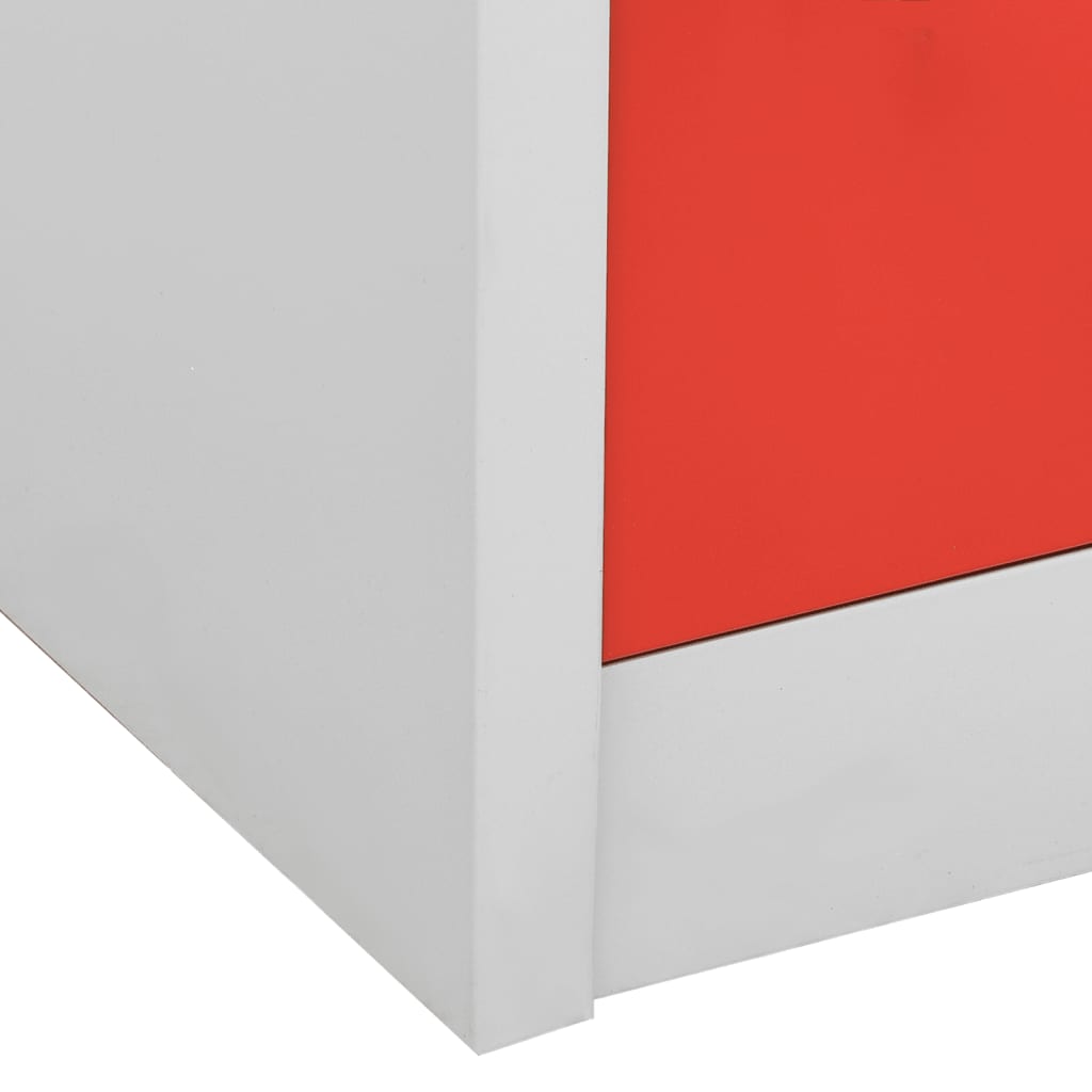 Lockerkasten 2 st 90x45x92,5 cm staal lichtgrijs en rood is nu te koop bij PeponiXL, paradijselijk wonen!