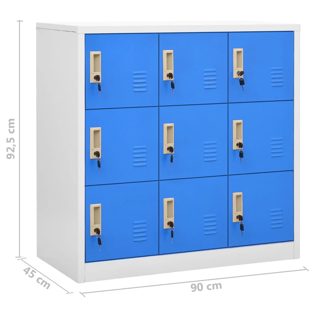 Lockerkasten 5 st 90x45x92,5 cm staal lichtgrijs en blauw is nu te koop bij PeponiXL, paradijselijk wonen!
