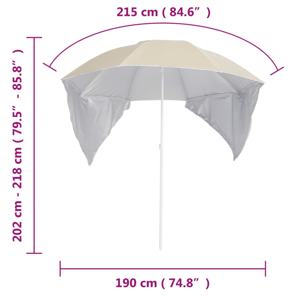 Strandparasol met zijwanden 215 cm zandkleurig is nu te koop bij PeponiXL, paradijselijk wonen!