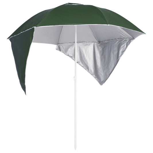 Strandparasol met zijwanden 215 cm groen is nu te koop bij PeponiXL, paradijselijk wonen!