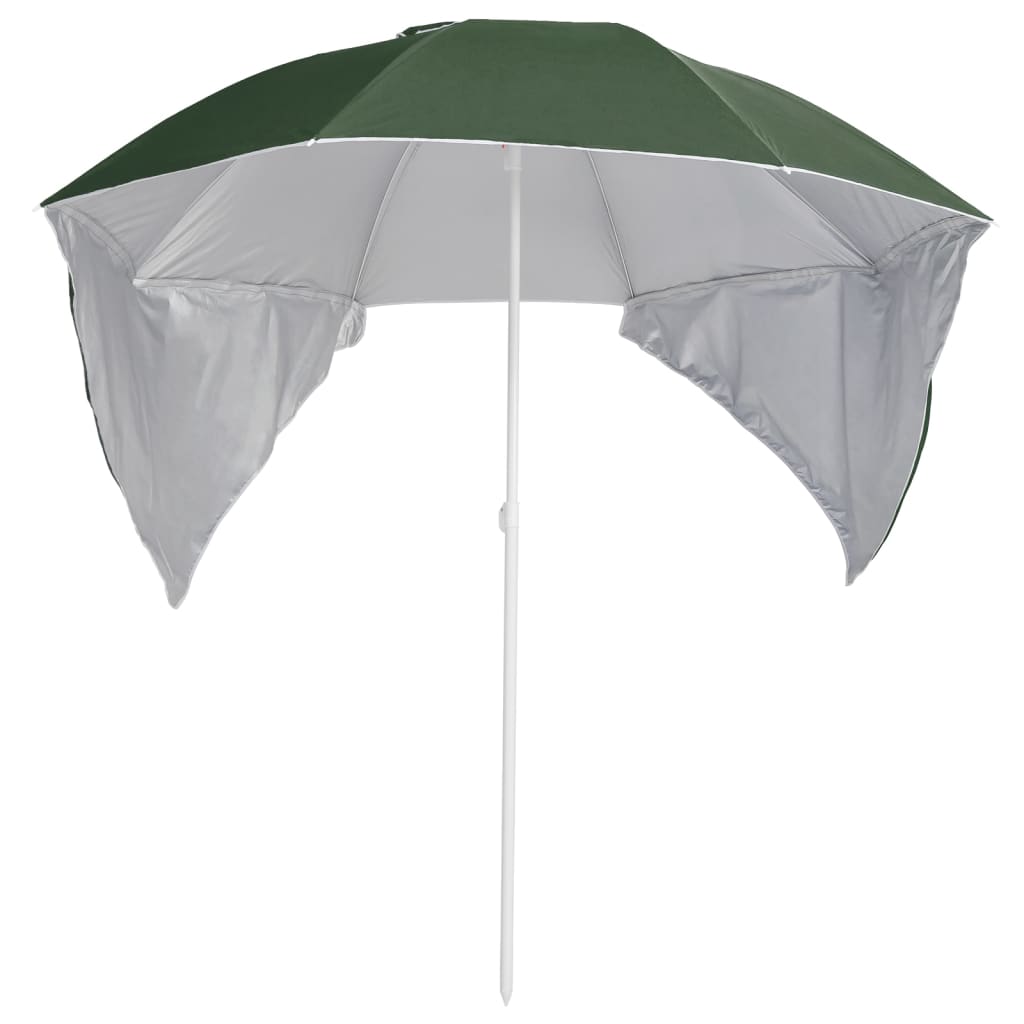 Strandparasol met zijwanden 215 cm groen is nu te koop bij PeponiXL, paradijselijk wonen!