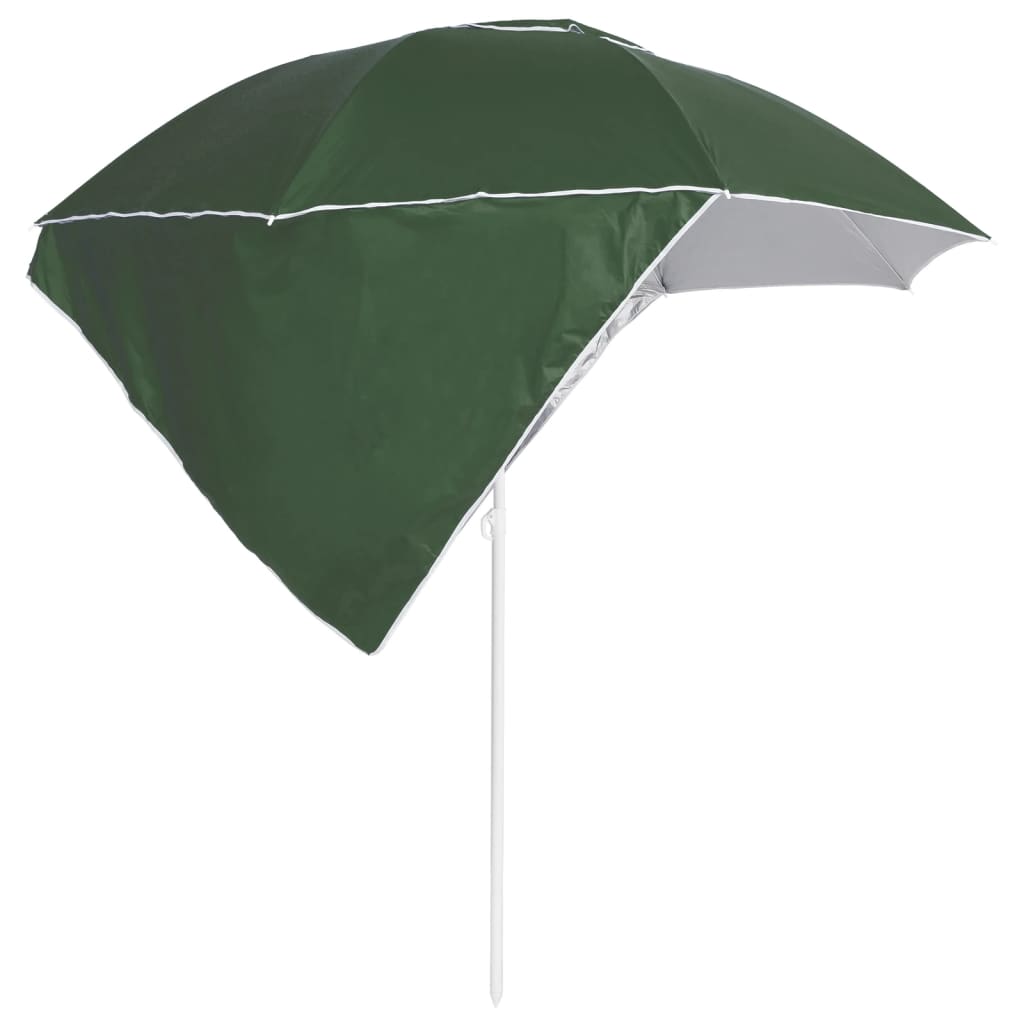 Strandparasol met zijwanden 215 cm groen is nu te koop bij PeponiXL, paradijselijk wonen!