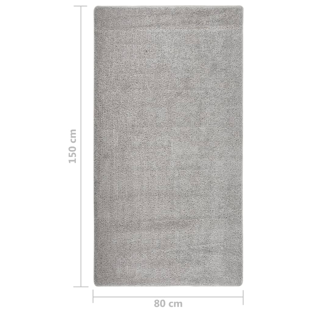 Vloerkleed shaggy anti-slip 80x150 cm lichtgrijs is nu te koop bij PeponiXL, paradijselijk wonen!