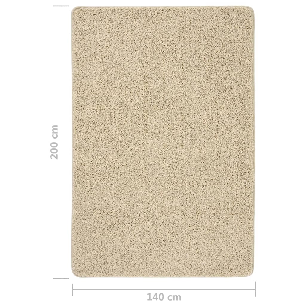 Vloerkleed shaggy anti-slip 140x200 cm crèmekleurig is nu te koop bij PeponiXL, paradijselijk wonen!
