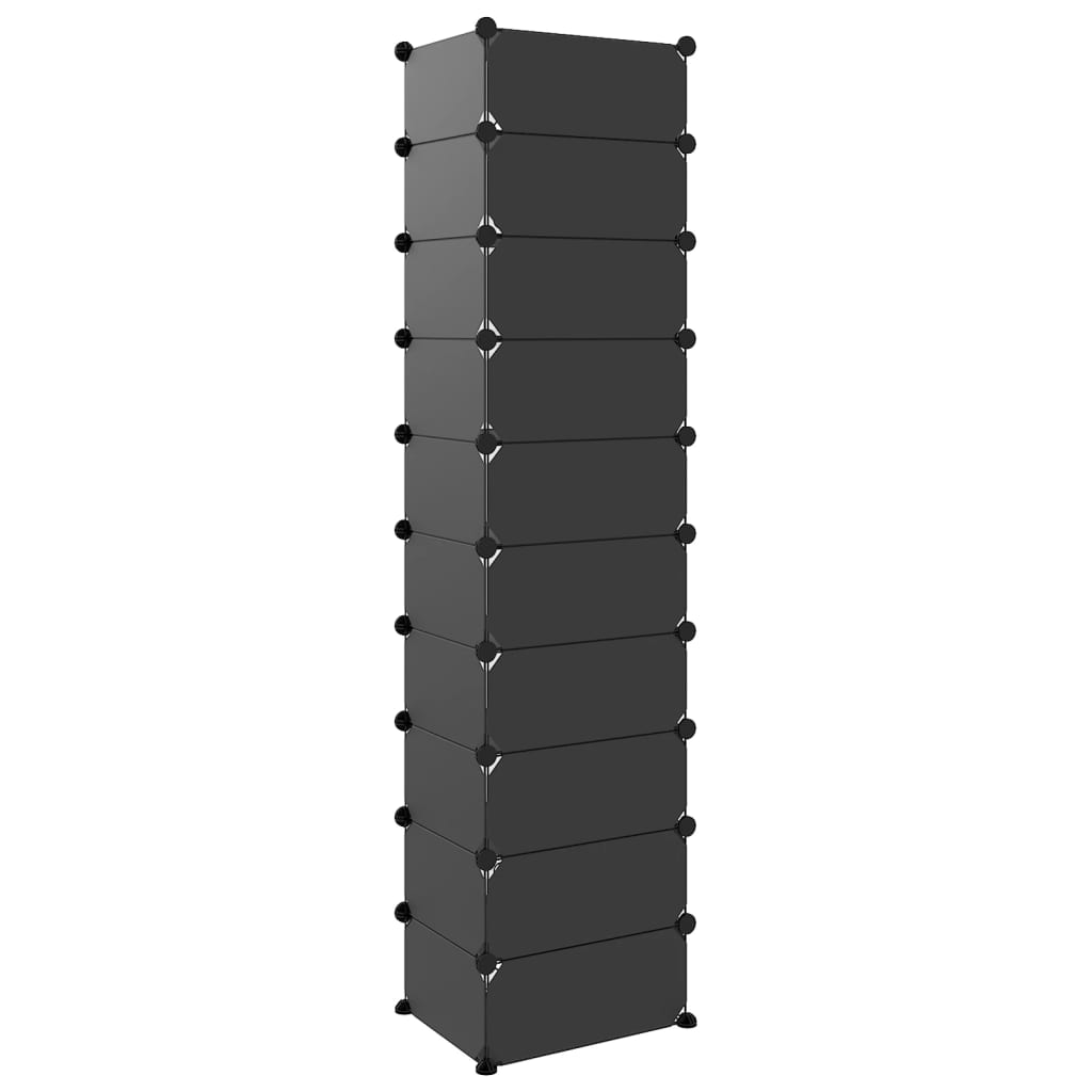 Schoenenrek 44x32x174 cm polypropeen zwart is nu te koop bij PeponiXL, paradijselijk wonen!