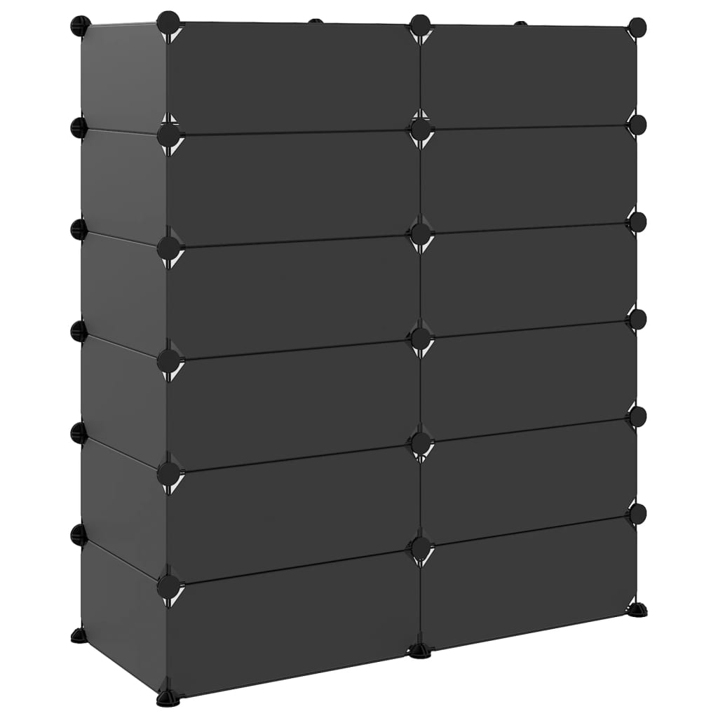 Schoenenrek 94,5x36,5x106 cm polypropeen zwart is nu te koop bij PeponiXL, paradijselijk wonen!