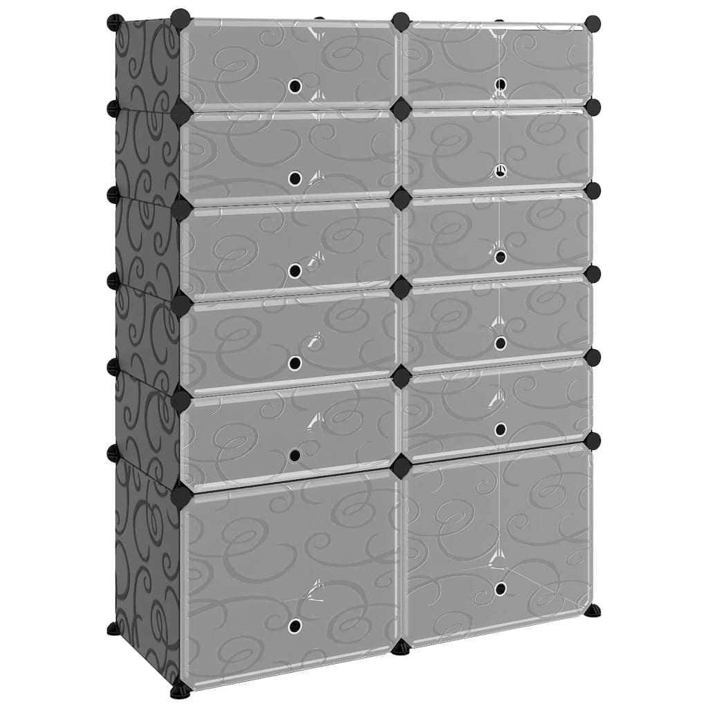 Schoenenrek 94x37x125 cm polypropeen zwart is nu te koop bij PeponiXL, paradijselijk wonen!