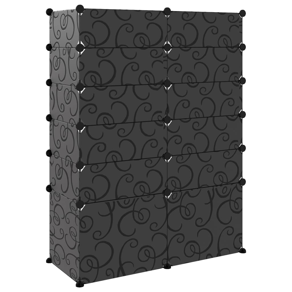 Schoenenrek 94x37x125 cm polypropeen zwart is nu te koop bij PeponiXL, paradijselijk wonen!