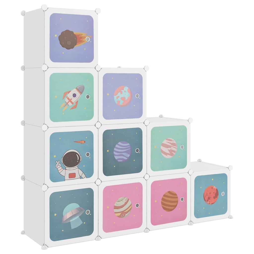Kubus Opbergkast voor Kinderen met 10 Kubussen Wit PP is nu te koop bij PeponiXL, paradijselijk wonen!