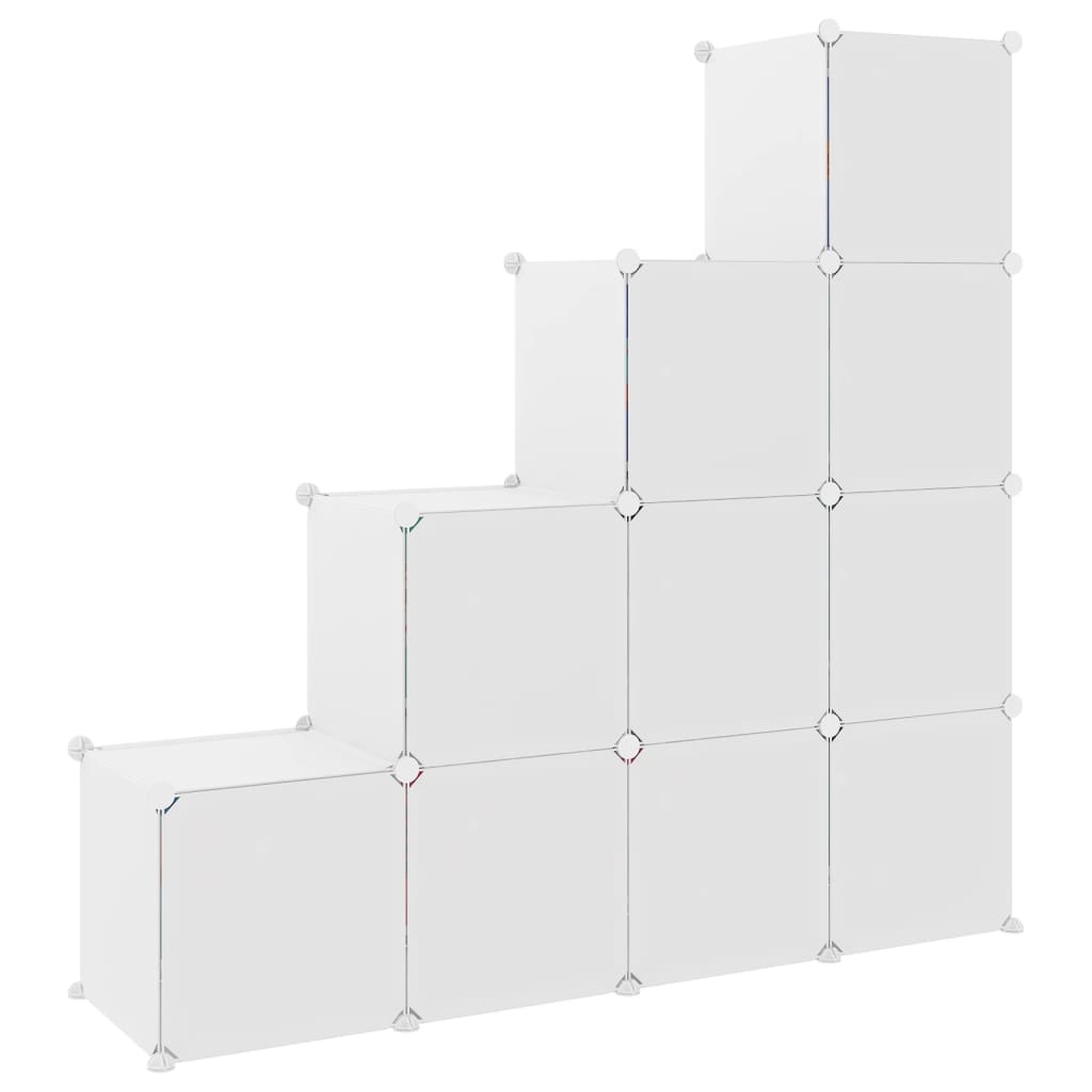 Kubus Opbergkast voor Kinderen met 10 Kubussen Wit PP is nu te koop bij PeponiXL, paradijselijk wonen!
