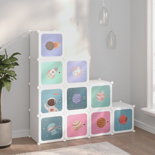 Kubus Opbergkast voor Kinderen met 10 Kubussen Wit PP is nu te koop bij PeponiXL, paradijselijk wonen!